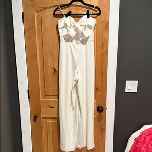 JAYGODFREY White Bow Detail Jumpsuit